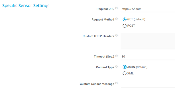 Specific Sensor Settings